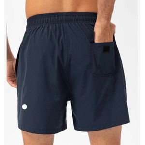 2024 lululemenI Mannen Yoga Sport Korte Sneldrogende Shorts met Achterzak Mobiele Telefoon Casual Running Lemenly Gym Jogger Broek dig556