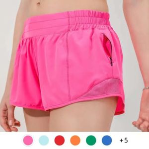 2024 Lululemeni Femmes Hotty Hot Yoga Shorts Tenues avec exercice Fiess Wear Girls Running Elastic Pants Pantalons Sportswear Pockets 2,5 'J668
