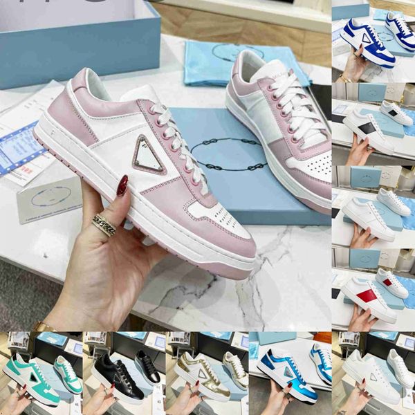 2024 Luxurious Running Shopers Sneakers Designer Men Women Women Casual Shoe Designer Bonos de cuero bajo Apliques Apliques Upper Footlebleby Sport 35-45