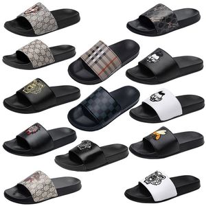 2024 Luxe Merk Mannen Slides schoenen Slippers Zomer Sandalen Voor Heren Strand Slide Flat Designer Classic G Grid patroon Print avatar slippers sneakers maat 39-46