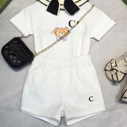 2024 Marque de luxe Summer Girl Vêtements Set New Casual Fashion Active Cartoon T-shirt Pantalon Kid Enfants Bébé Enfant Fille Vêtements AAA