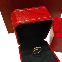2024 Luxe klassieke nagelringontwerper Ring Fashion Mode unisex manchet ring paar Bangle Gold Ring Jewelry Valentijnsdag cadeau Q2