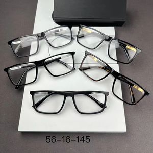 2024 Cadre de lunettes rectangulaires de luxe des concis pour hommes planche légère jambe en métal pleine jante 322a1 56-16-145 pour lunettes de prescription lunettes étui complet