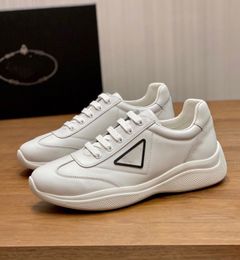 2024 Luxe Designer Americas Cup Runner Sportschoenen Reliëf Driehoeksneakers Schoen Heren Lakleer Technische Stof Man Flexibele rubberen zool Trainers38-46