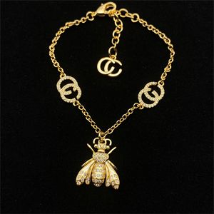2024 Collier de diamant de créateur de luxe Bracelets élégants mode G Letters Colliers pour femmes