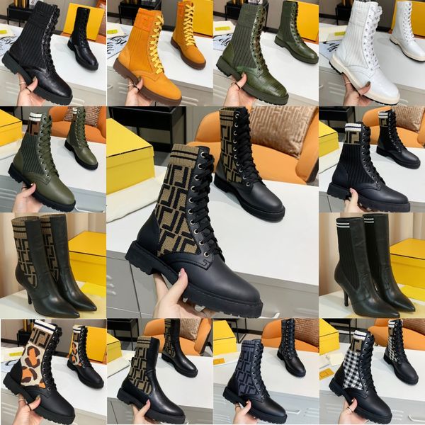 2024 Botas de diseñador de lujo Botas con cordones Botas de alta calidad para hombres y mujeres Botas de media bota de cuero real Zapatos de estilo clásico Botas de nieve para otoño de invierno Bota de tobillo de lona de nailon