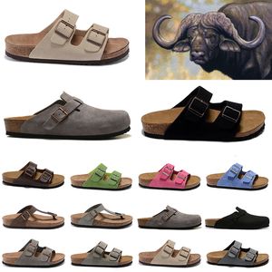 Birkinstocks Designer Boston klompen pantoffels voorraad Sandalen Kurk Plat Leer Slide slippers koeienhuid outdoor Dames Heren Arizona Mayari slipper Birkin Stocks schoenen