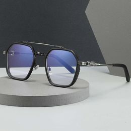 2024 Роскошные дизайнерские солнцезащитные очки CH для женщин Хромированные оправы для очков Мужские новые очки с плоскими линзами в форме сердца Оправа для очков Женская унисекс Классические очки QQGD
