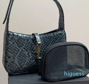 2024 Diseñador de lujo Clásico Serpentina Bolso de hombro Bolso Marca francesa Moda Cuero genuino Mujeres Hobo Bolsa de axila Maquillaje de malla de lujo de alta calidad