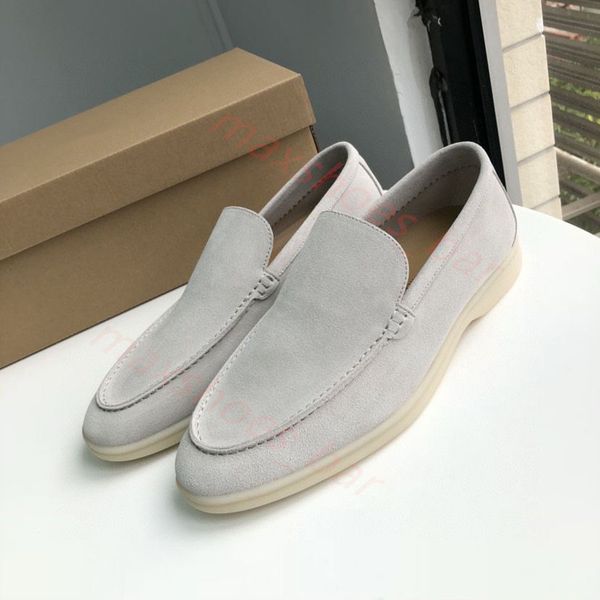 2024 Diseñador de lujo LP Mocasines Zapatos Open Walk Suede Loro P Zapatos Botas de tobillo Moda Mujer Resbalón en los pisos para caminar de los hombres Bota corta 35-46 M41