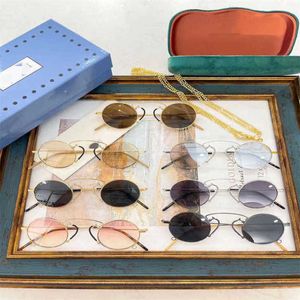 2024 Designer de luxe au large de concepteur de luxe Nouveaux lunettes de soleil pour hommes et femmes hors trame ronde de famille