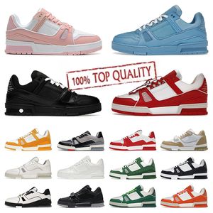 2024 Luxe designer schoenen Reliëf Trainer Sneaker triple wit roze hemelsblauw zwart groen geel denim lage heren sneakers dames trainers