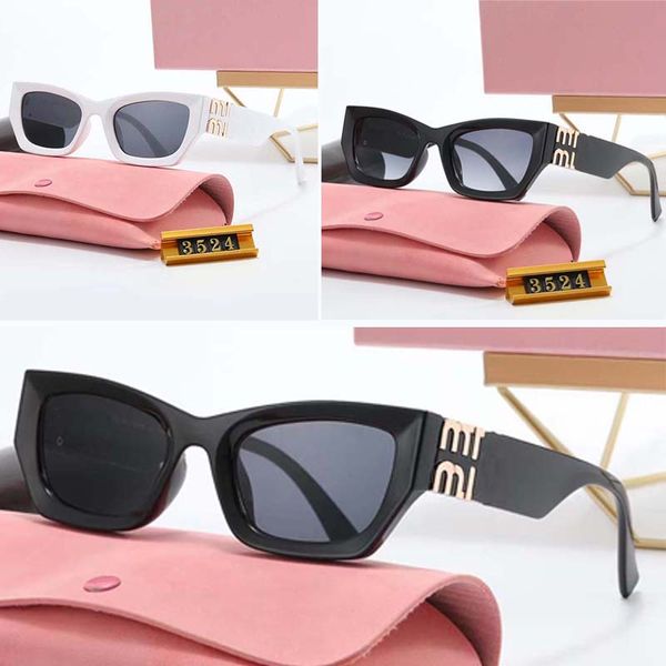 2024 Lunettes de soleil de luxe Marque Hommes et Femmes Sun Glas Petit cadre Lunettes ovales UV 400 Lunettes de soleil polarisées Lunettes de soleil de couleur blanche Femme Lunettes de designer