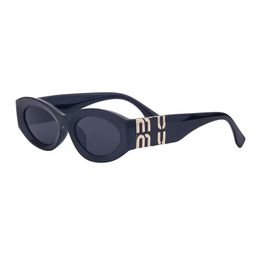 2024 Gafas de sol de diseñador de lujo MU 7102 Marca para hombres y mujeres Gafas ovaladas con montura pequeña y exprimida Gafas de sol polarizadas UV 400 de primera calidad