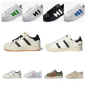 2024 Designer de luxe Zapatos Superstar Chaussures originales Femme Femme Men Teenage Turtles noir Blanc rose rose gris brun foncé vert Taupe Blue Sneaker décontracté