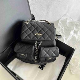 2024 Sac à bandoulière de mode de luxe % 100 Sacs de créateurs Nouveau Duma Frog Caviar Diamondback Chaîne Double Poche Litchi Motif Petit Livre Sac À Dos