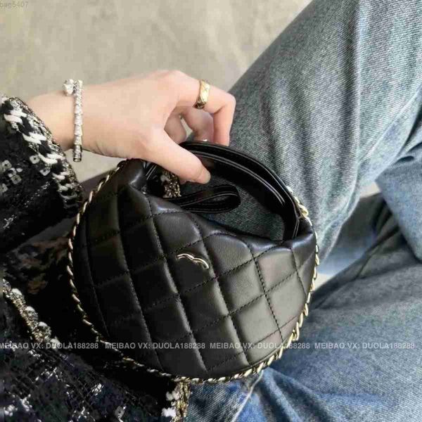 Bolso cruzado de lujo a la moda % 2024, bolsos de diseñador, cadena Lingge de mano, pequeño y redondo, bollo de bola de masa, anillo de Hula, cena crcent, 100