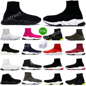 2024 Luxe graffiti herendensontwerper Sock Shoes Boots Speed Trainer Black Wit Red Speeds 2.0 Clear Sole Running Socks Designers Platform Loafers Sneakers Dames P41