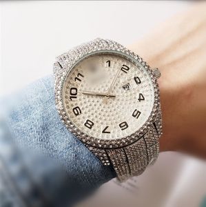 2024 Luxe Hip Hop Men Women Designer Watch Square Diamond Quartz Heren Polhorloges Goudkalender Steel Clock Relogio Masculino