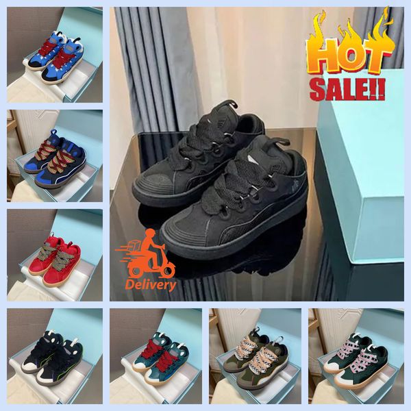 2024 Zapatillas de deporte de cuero de lujo Zapatos de vestir de diseñador para hombres Mujeres Extraordinaria Casual Goma Blanco Marfil Piel de becerro Caucho Napa Plataforma Suela