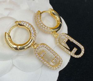 2024 Luxe Master diamanten studs 14k witgoud Design Dames Oorbellen Letter F Oorbellen Charm Gift9