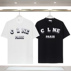 T-shirt de luxe à manches courtes pour hommes et femmes, décontracté, imprimé monogramme, noir et blanc, haut de couple, nouvelle collection été 2024