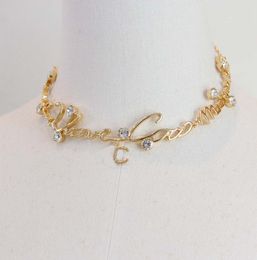 2024 Luxury kwaliteit charme drop oorr earring speciale designer sieraden hanger ketting met diamant in 18k goud vergulde hebben postzegelwoorden ps3614b