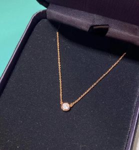 Collier avec pendentif en diamant de qualité de luxe, plaqué or rose 18 carats, avec boîte à timbres, PS3147B, 2024