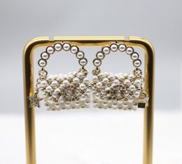 Boucle d'oreille avec cadenas à breloques de qualité de luxe, avec perles de coquillage naturelles, plaqué or 18 carats, avec boîte à timbres, PS3109B, 2024
