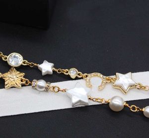 2024 Ожерелье-подвеска роскошного качества с бусинами из натуральных ракушек из 18-каратного золота с дизайном штампованной звезды PS3854A