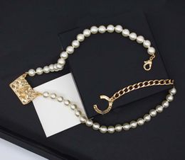 Collier cadenas avec pendentif à breloque de qualité de luxe, avec perles de coquillage naturelles, plaqué or 18 carats, avec timbre PS3805A, 2024
