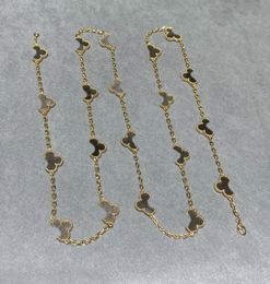 2024 Luxury kwaliteit charme hanger trui ketting met natuurgrijze steen in 18k goud vergulde 20 stcs bloemvorm hebben postzegelbox ps2103