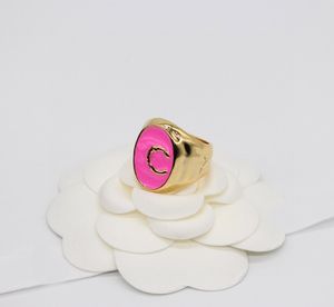 2024 Luxe kwaliteit charme punk band ring met roze kleur in 18k verguld met stempeldoos PS3723A
