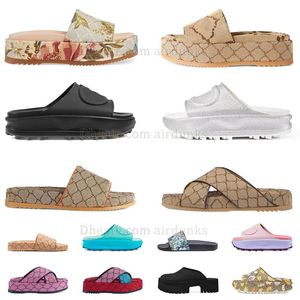 2024 Luxury Slipper for Mens Womens Designer Sandal Lady Slides Plateforme Rainbows Summer Summer For Dames Brands Fashion Beach House Room Slide Sandales