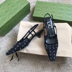 2024 Luxe Designer Schoenen Kleding Schoenen Hakken Sandaal Nieuwe Stijl Slingback Zwart Wit Kantoor Carrière Casual Slipper Vrouwen Sunny Hasp Party schoenen Zomer Sexy Schoenen Maat