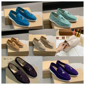 2024 Luxurys Lora Pianas Loafers Femmes hommes Chaussures robes Designer Business Cuir Flat Suede Low Cow Oxfords MOCASINS CONCUTHER