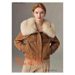 2024 Maillard Denim White Goose Down Jacket Designer Coat Ladies Winter Fox Fur Hungry Velvet Short Pie Supere la chaqueta de alta calidad Chaquetas de mujer 862