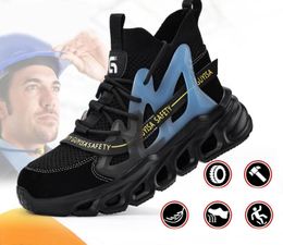 Bottes de travail pour hommes, chaussures de sécurité indestructibles, chaussures à bout en acier, baskets de travail anti-perforation, 2024