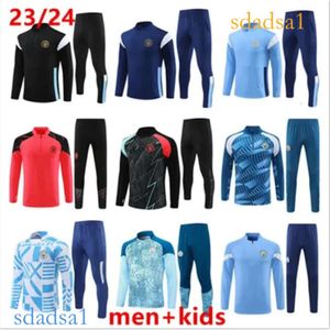 2024 Man City Haaland Half Zip Trait Men Kids 23/24 Sportswear Sportswear de fútbol 2023 Niños para niñas Survatment Foot Chandal