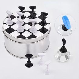 2024 Manicura Totador de placas de ajedrez Crystal Gema Base Estado de ejercicio Lotus Asiento Manicura Tablero de ajedrez para manicura Soporte de placa de ajedrez