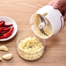 2024 Manual Mini Food Garlic Chopper Hand Pull Blender Vegetable Mincer Crusher Grinder Tools Portable Garlic Press Kitchen Gadgets for