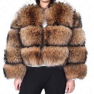 2024 Maomaokg Super Hot Winter Vrouwen Luxe Dikke Echte Racco Bontjas Natuurlijke Vossenbont Jas Plus Size Jassen vrouwelijke Vest Q7Qh #
