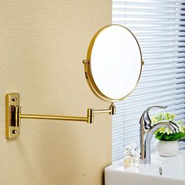 2024 Matte de 6 pulgadas espejo de baño montado en la pared 360 grados plegamiento telescópico 2-face Doble baños espejos cosméticos para mujeres maquillaje: espejo de tocador ajustable