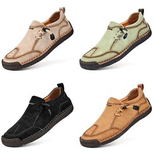 2024 hombres zapatos casuales cuero negro verde marrón beige entrenadores para hombre zapatillas deportivas tamaño 40-45 GAI