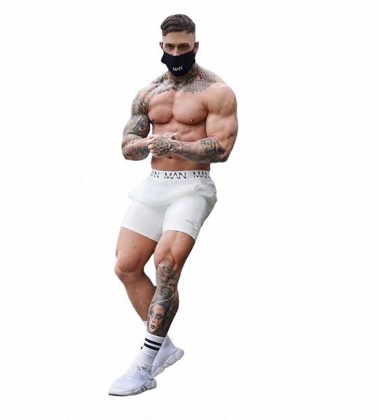 2024 Hombres Chinl Fitn Culturismo Pantalones cortos Hombre Verano Gimnasio Entrenamiento Masculino Transpirable Secado rápido Ropa deportiva Jogger Beach Pantalón corto P81S #