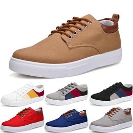 2024 Mannen Mode Canvas Sneakers Schoenen Zwart Wit Blauw Grijs Rood Khaki Mens Casual Out Jogging Walking Item Twenty Four