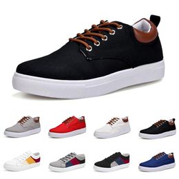 2024 Mannen Mode Canvas Sneakers Schoenen Zwart Wit Blauw Grijs Rood Khaki Mens Casual Out Jogging Walking Item Twenty Twints