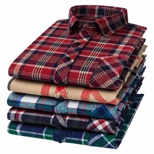 2024 Mannen Regular Fit Zachte Dagelijkse Casual Shirts Kleding Plus Size Herfst Winter Fi Nieuwe Cott Flanel Plaid Shirts x5df #