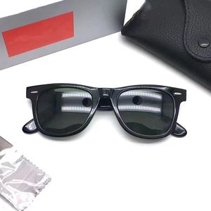 2024 Ray Brands para hombres y mujeres Dos gafas de sol retro clásicas con diseño de doble puente Piloto de conducción Marco dorado Lente UV con caja Aviator Wayfarer