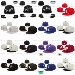 2024 Baseball pour hommes Casquettes entièrement fermées Patché broderie Lettre Os Hommes New York Bourgogne Couleur AlSakura Casual Sport Plat Ajusté chapeaux pigeon chapeau FF20-01